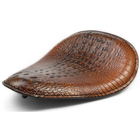 Unbranded Other - Universal Motorcycle Crocodile Leather Saddle Solo Seat
